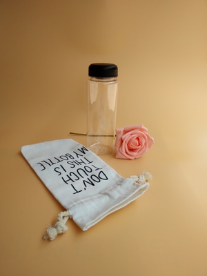 My Bottle กระบอกน้ำสุดฮิต (ไม่มีลาย)+ถุงผ้า