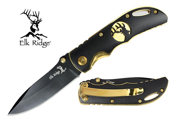 มีดพับ Elk Ridge #ER-134 GOLD & BLACK ของแท้
