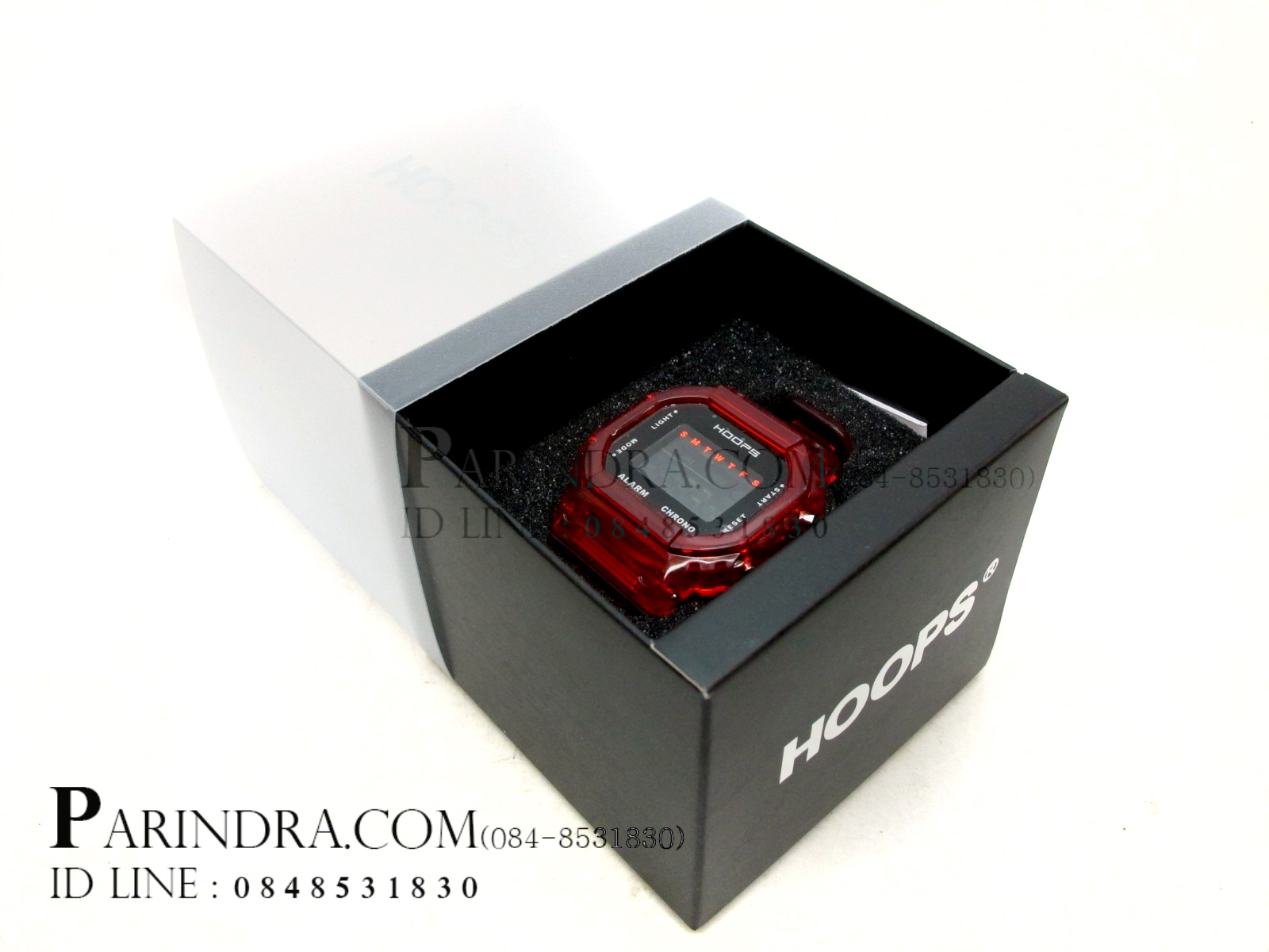 นาฬิกา Hoops ระบบดิจิตอลสีแดงใส