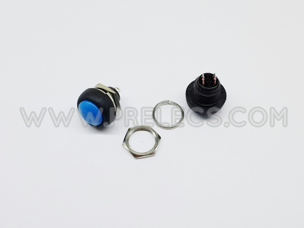 Push button switch กดติดปล่อยดับ สีน้ำเงิน
