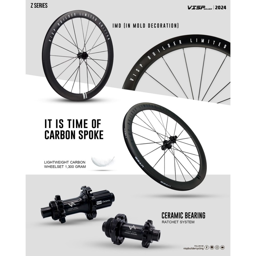 ชุดล้อเสือหมอบดิสเบรค VISP BUILDER Z-SERIES 50/50 DISC BRAKE 2024 Shimano and Sram Support 8-12 Speed