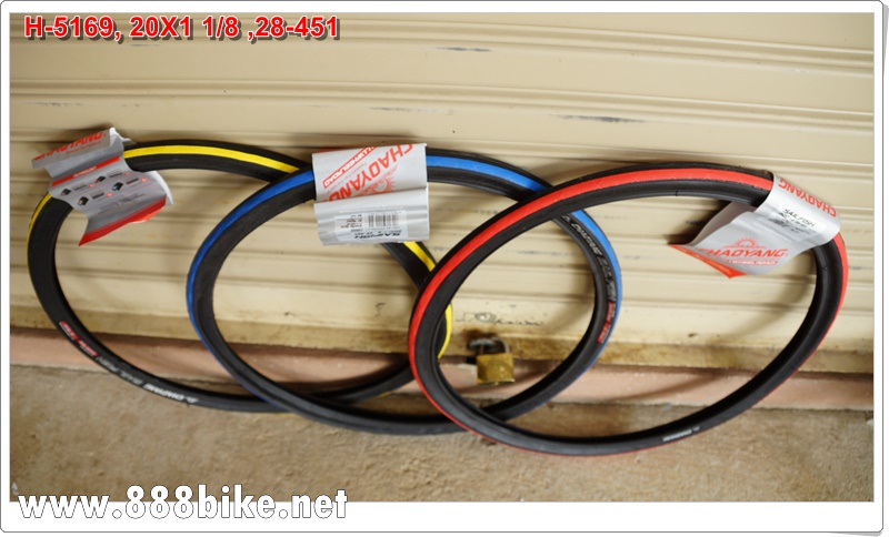 ยางนอกจักรยาน CHAOYANG "Sailfish" 20x1 1/8 28-451, (Hippo) H-5169 ,ขอบลวด ,W305035