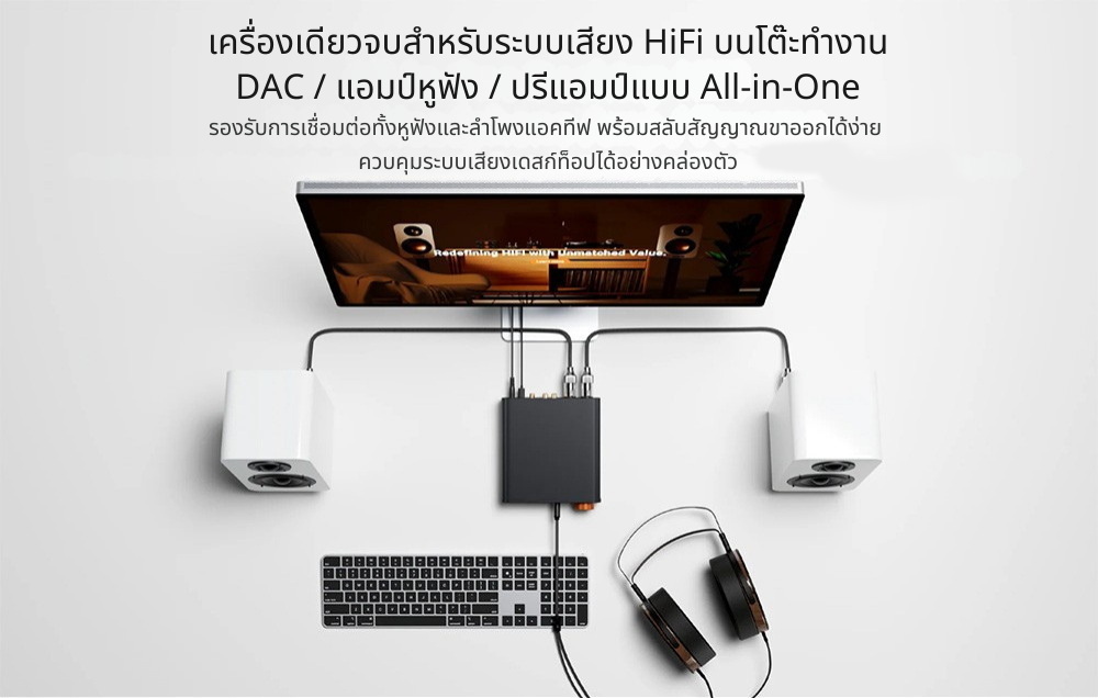 Fosi Audio ZH3 DAC/AMP ตั้งโต๊ะแบบ All-in-One สำหรับระบบเสียงเดสก์ท็อป ประกันศูนย์ไทย