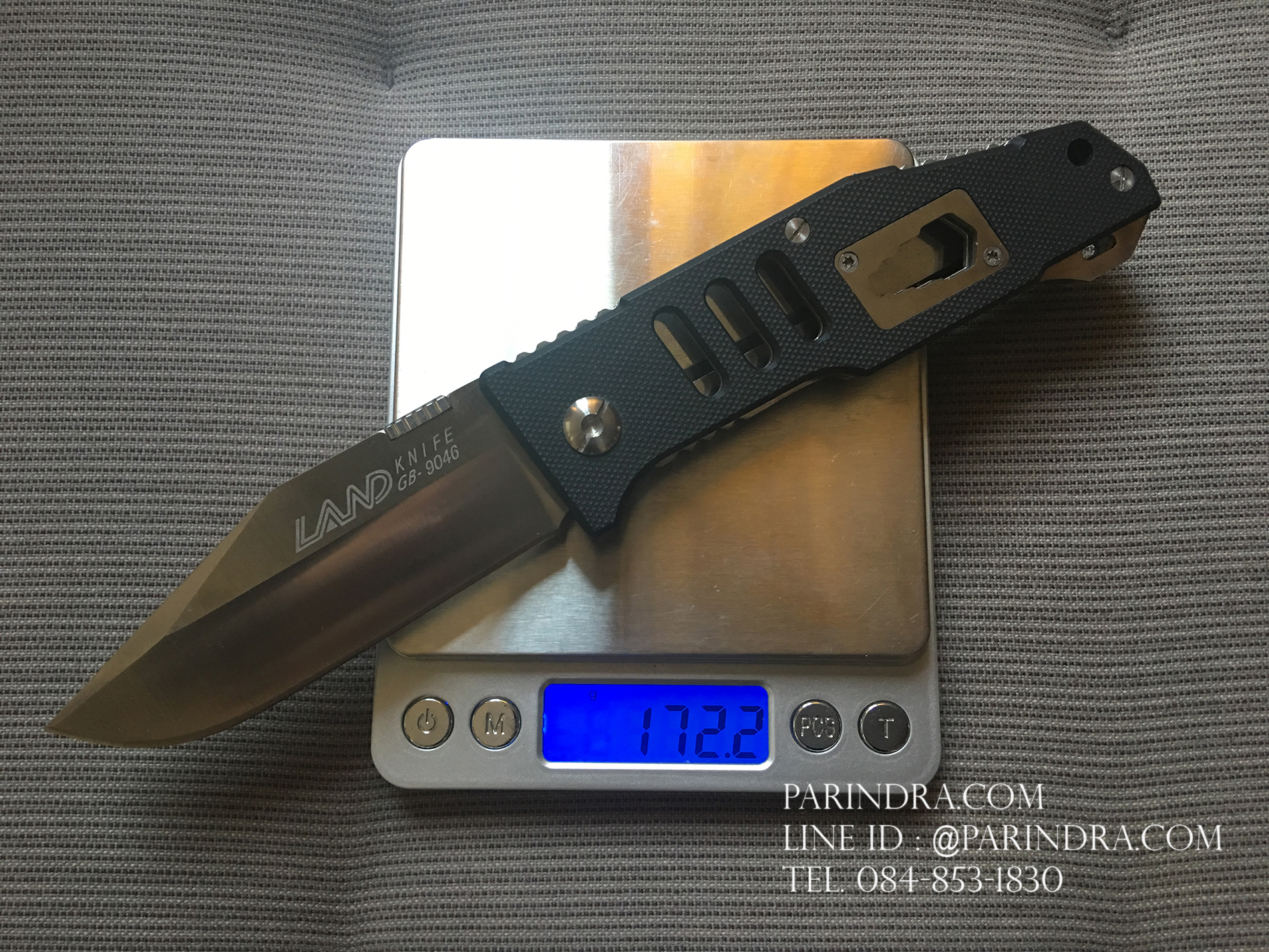 มีดพับ Land Knife GB9-9046 ด้าม G10 สีดำสนิท (ของแท้) ปลายแหลม