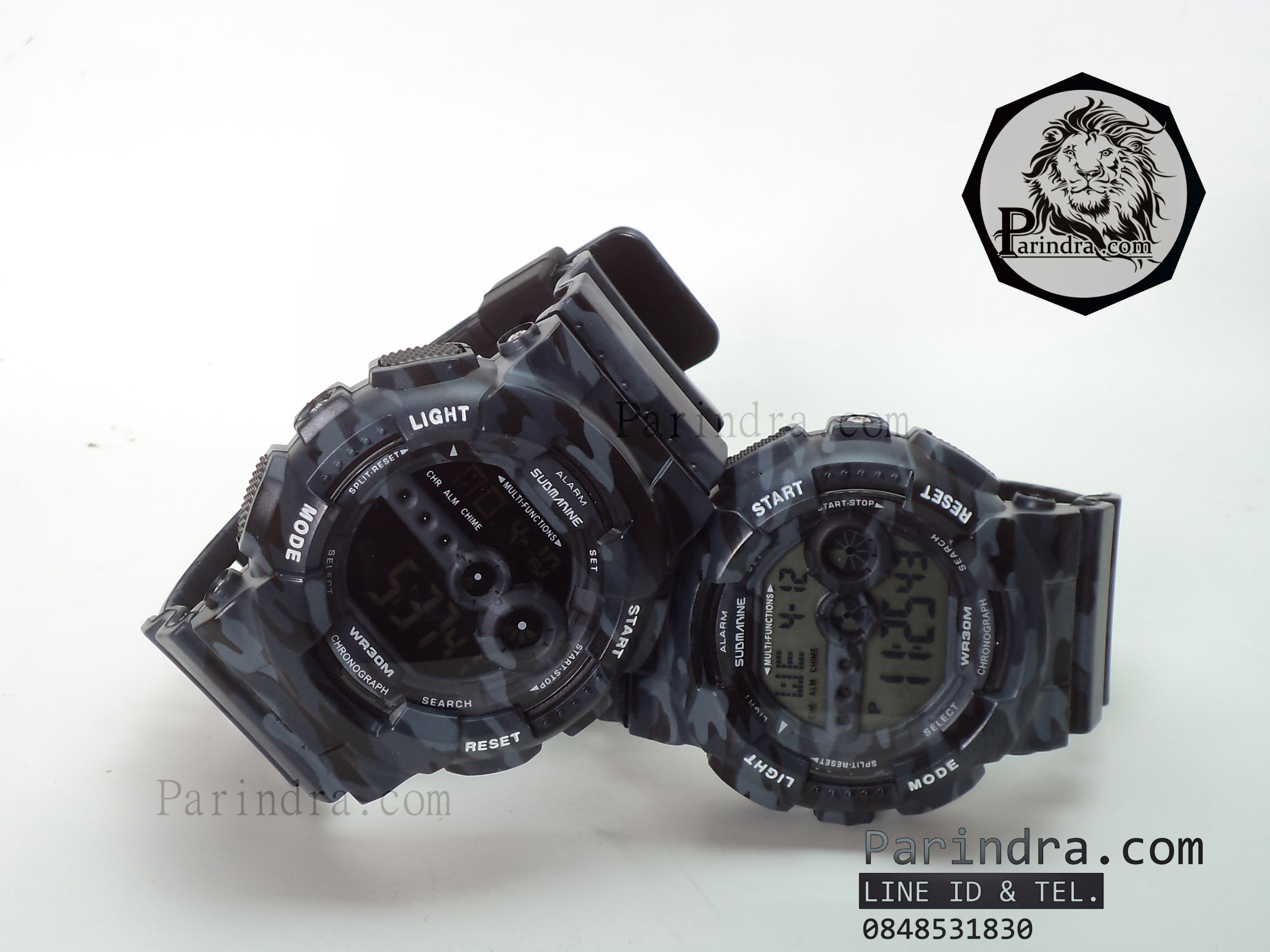 นาฬิกา US submarine รุ่น TP1340M (Military) สีลายพรางทหารสีเทาเข้มๆ หน้าปัดพื้นดำ