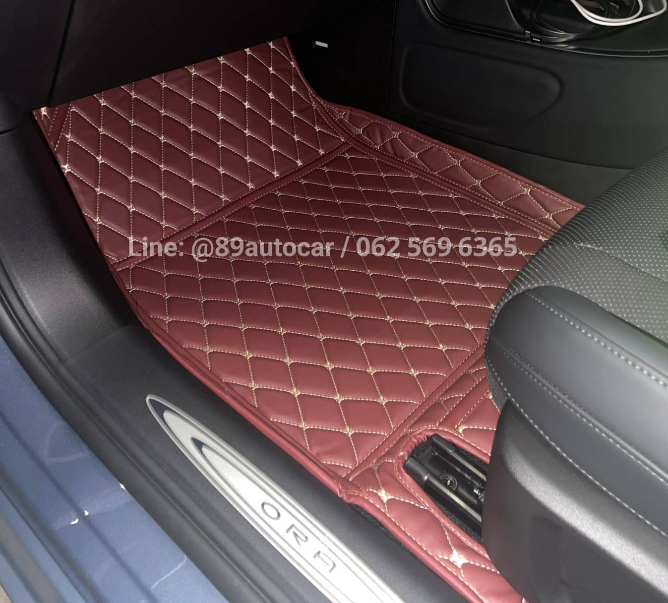 พรมรถยนต์ Ora 07 2024 ปูพรม6D สีแดงเลือดหมู เข้ารูป