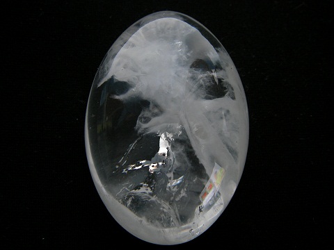 QU0005 QUARTZ โป่งข่ามแก้วใส แก้วพิรุณหมอก ปุยเมฆขาว เนื้อแก้วในสะอาดใหญ่พิเศษ size 49 x 34 x 20 mm. พม่า