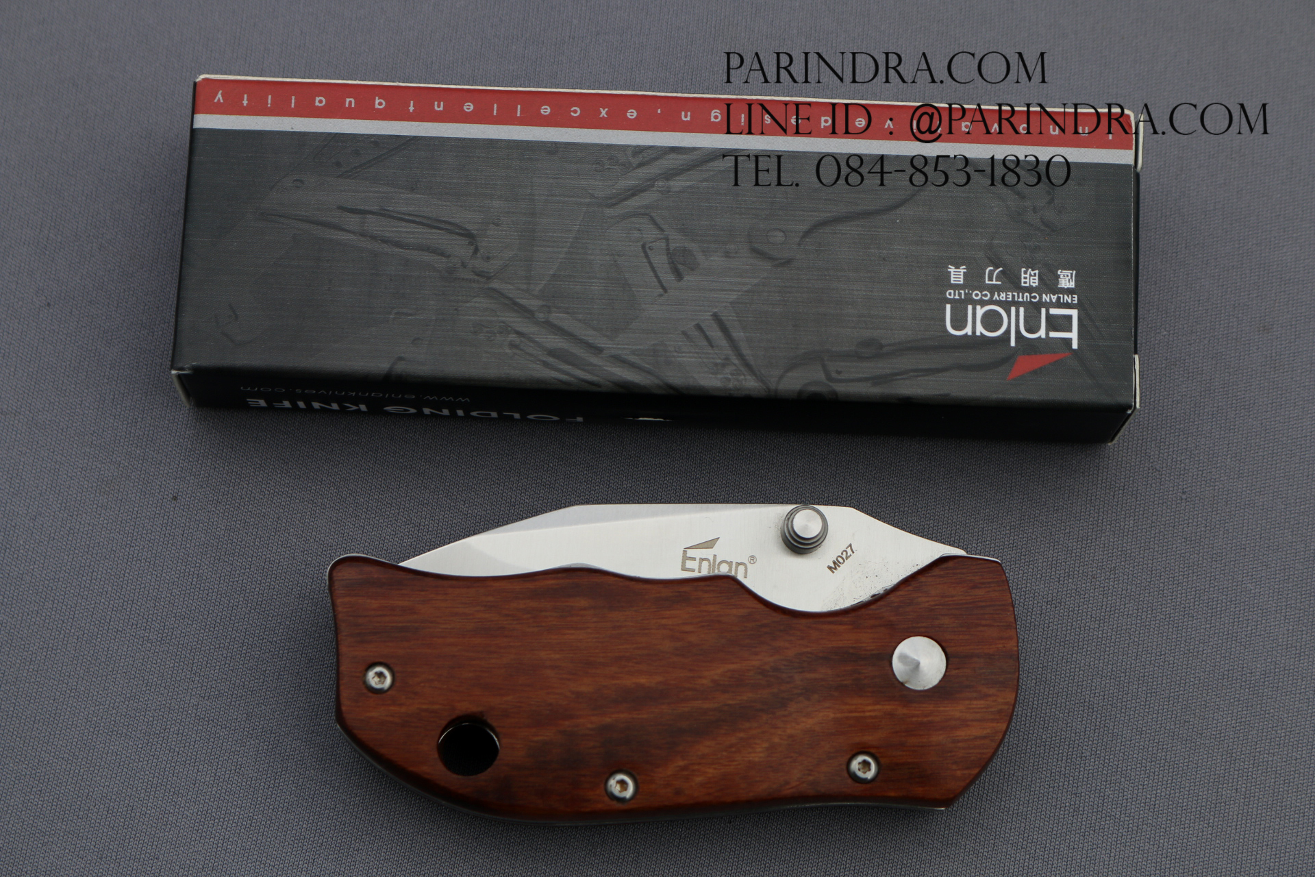 มีดพับ Enlan M027 ด้ามไม้ ใบมีดหนาๆ (ของแท้100%)
