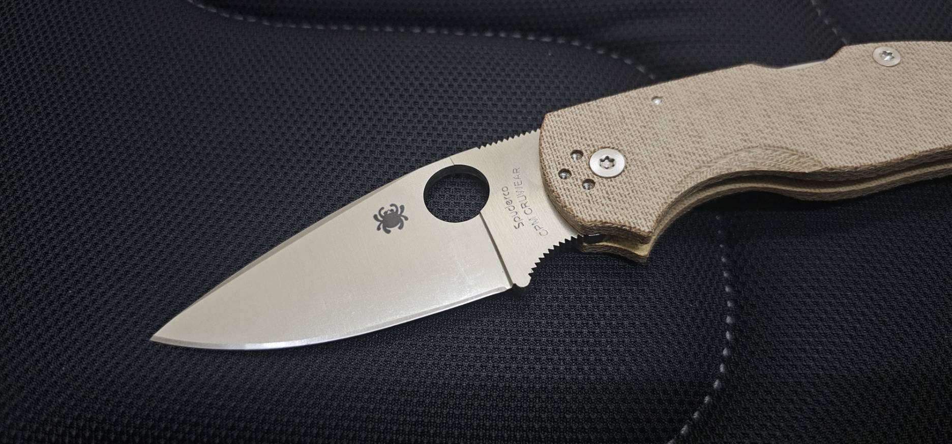 Spyderco Native 5 Lockback Knife Canvas Micarta (3" Satin CRU-WEAR)