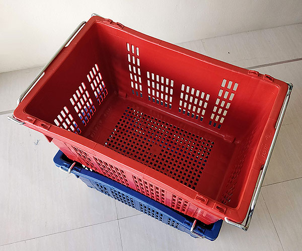 ตะกร้าผลไม้หูเหล็ก ลังผลไม้ 25 กิโล ขายส่งเริ่มต้น 140 บาท(20ใบ+) ขนาด38x59x33 เบอร์ 427