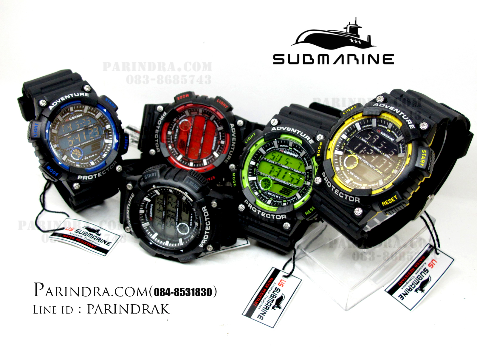 นาฬิกา US submarine สีดำน้ำเงิน TP1318M ผิวด้าน พื้นหน้าปัดน้ำเงิน