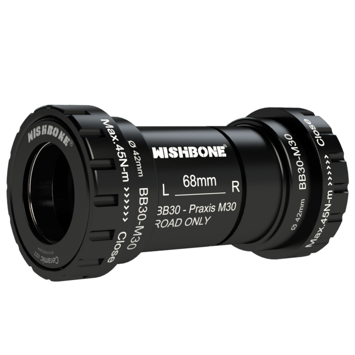 WISHBONE BB30 / BB30 Plus Ceramic Bottom Bracket | 42mm ID x 68/73mm Width | Shimano HT2, SRAM DUB, Campagnolo Compatible | Lightweight 119g