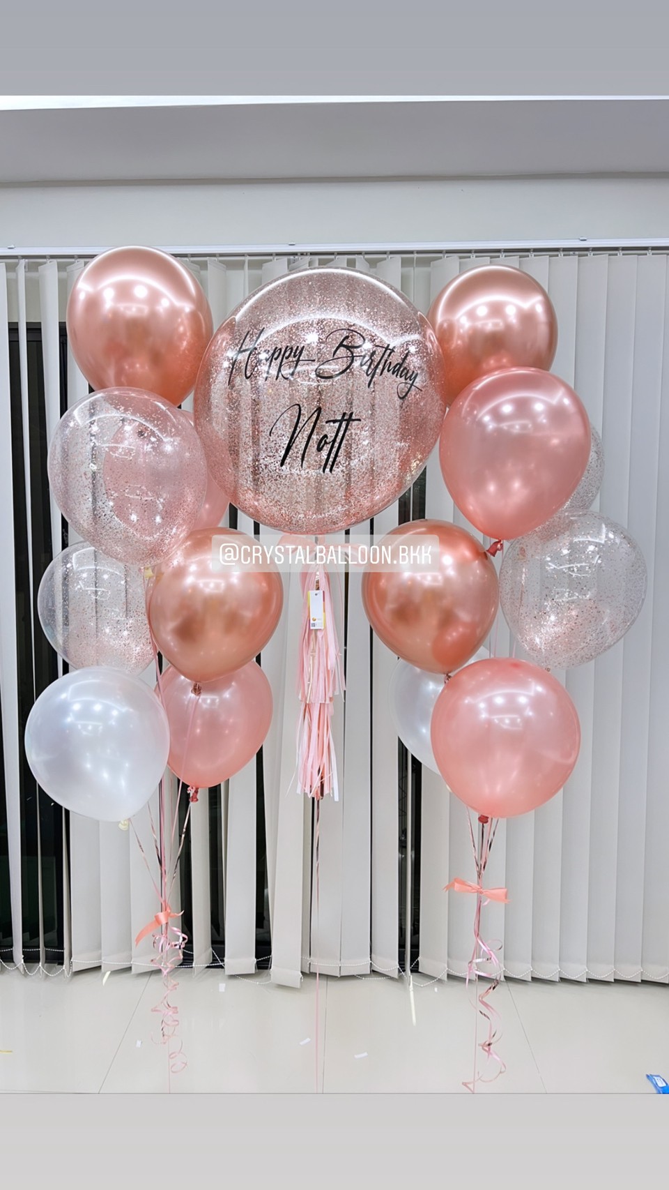 ลูกโป่ง วันเกิด Bubble ขนาด 24" พร้อม ช่อลูกโป่ง ช่อ 7 ลูก 2 ช่อ,ลูกโป่งใส ใส่กลิตเตอร์ พร้อมตกเเต่ง สามารถเปลี่ยนสีลูกโป่ง/เปลี่ยนข้อความ/เปลี่ยนขนาดได้