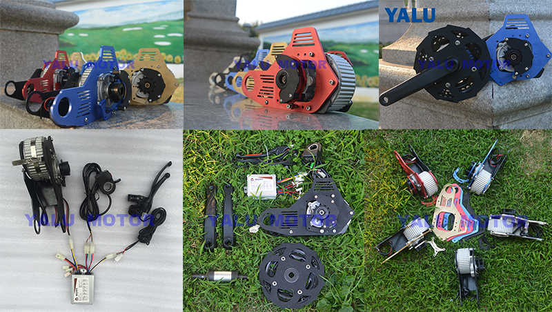 ชุดแปลงจักรยานไฟฟ้ากลาง (Mid-Drive) YALU MD02 450W 24V/36V – แรงบิดสูง 60-90Nm สำหรับจักรยานเสือภูเขา