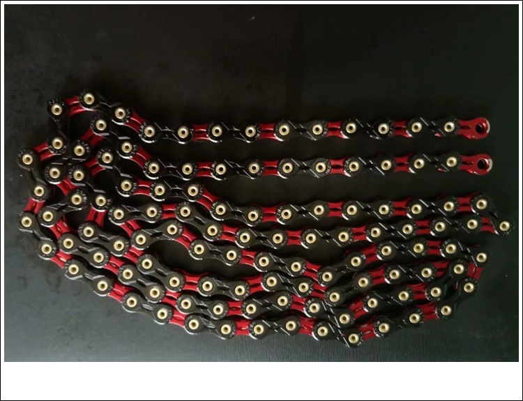 โซ่ SUMC, SX12 SL, โซ่ 12 Speed 116 ข้อ 1/2" x 11/128" DIAMOND COATING CHAIN เซาะร่องไทเทเนียม สีดำแดง