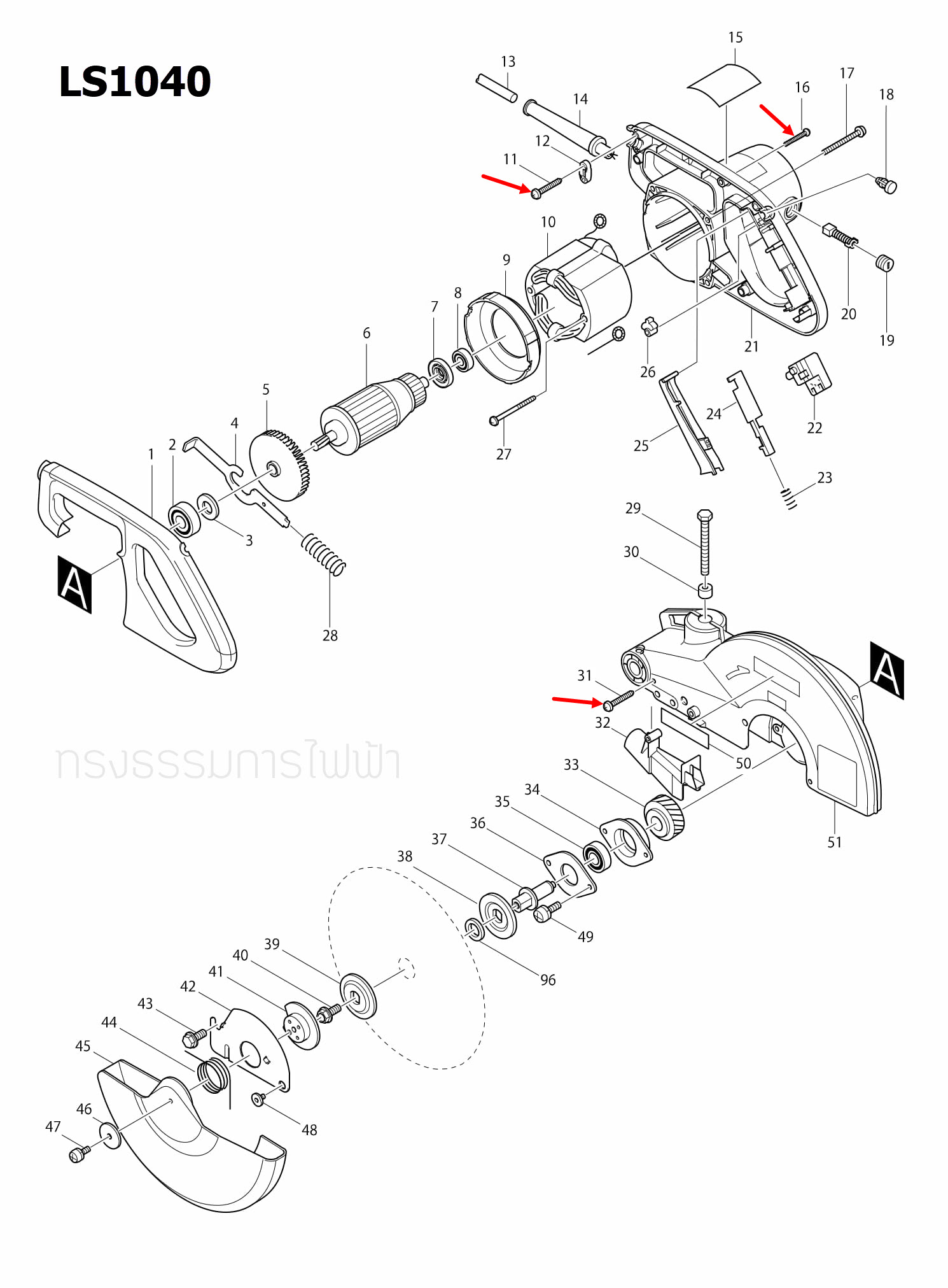 TAPPING SCREW4X18 Makita มากีต้า UB1100, 2414NB, 4324, LS1040, N5900B Pn.265995-6 (แท้) ##