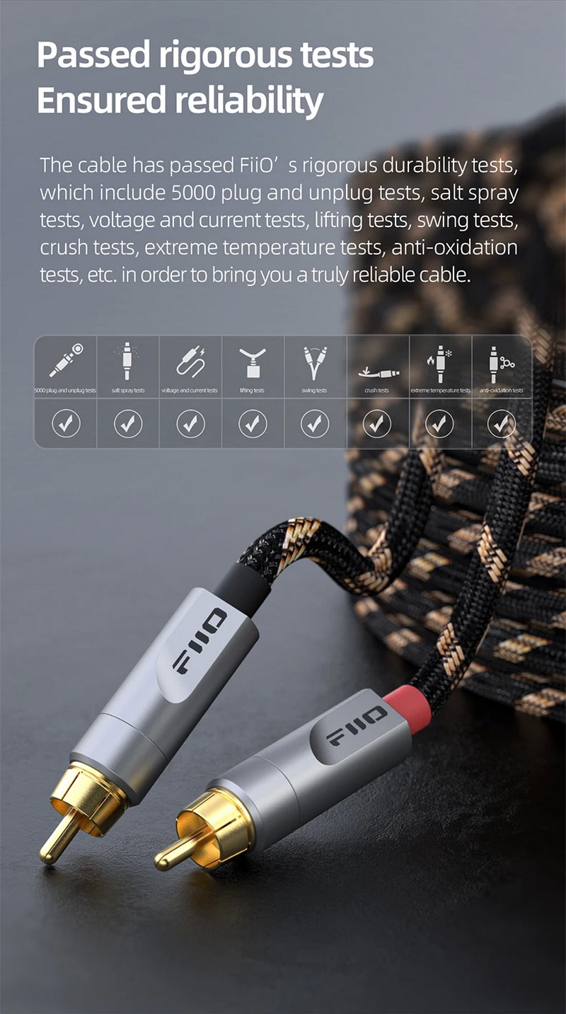 FiiO LR-RCA4 สาย Dual RCA Analog Audio สำหรับเครื่องเสียง