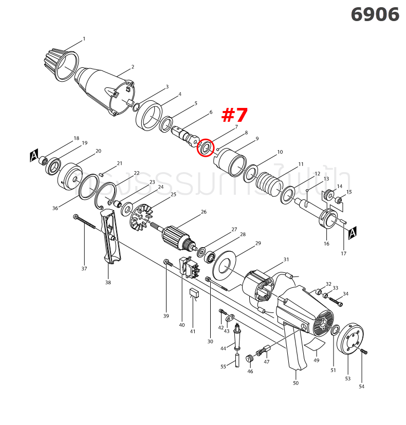แหวนรอง 27 บล็อคไฟฟ้า Makita 6906 [#7] Pn.261023-5 (แท้) ##