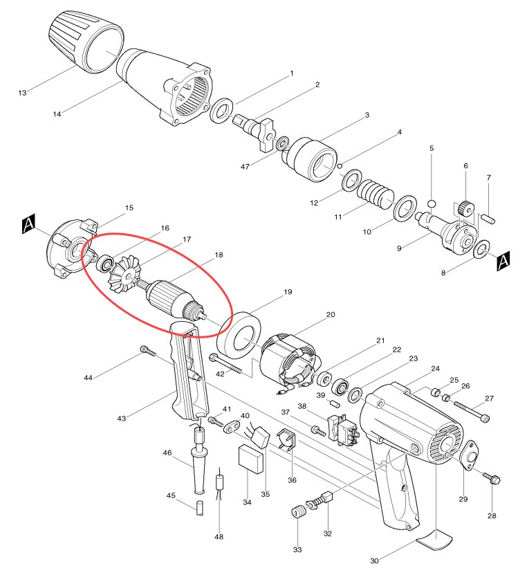 ทุ่น บล็อคไฟฟ้า มากีต้า Makita 6905B (แท้) ##(*)