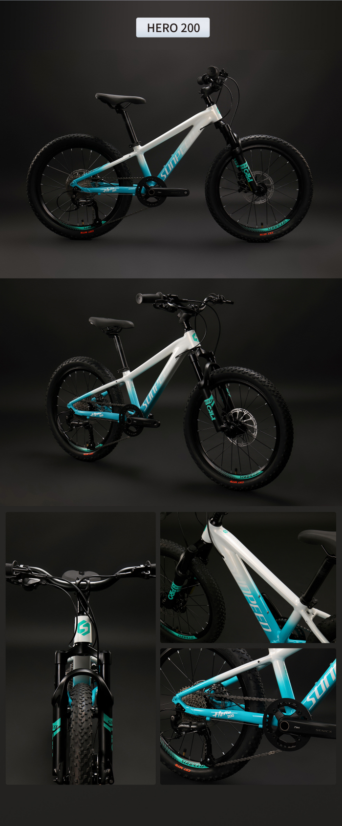 จักรยานเสือภูเขาเด็ก SUNPEED HERO 20" และ 24" อลูมิเนียมเฟรม – เกียร์ Shimano 9 สปีด + เบรกไฮดรอลิกดิสก์