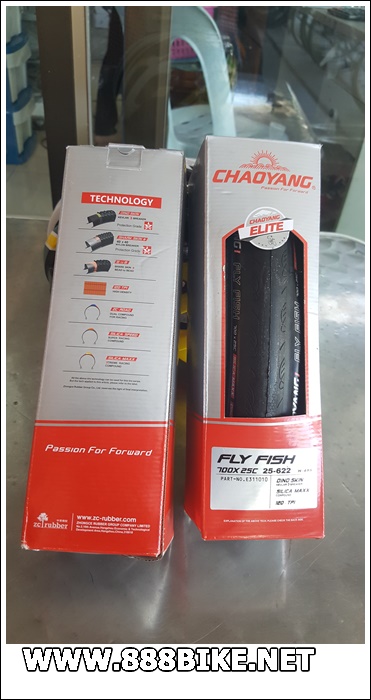 ยางนอกขอบพับ Chaoyang 700x25c ,E311010 ยางเบาและนุ่ม ,Fly Fish H-486