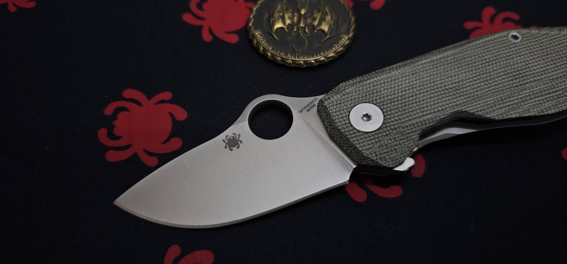 Spyderco SpyNano Flash Batch R.I.L. Knife Ti/Green Micarta (2.6" Satin M398)