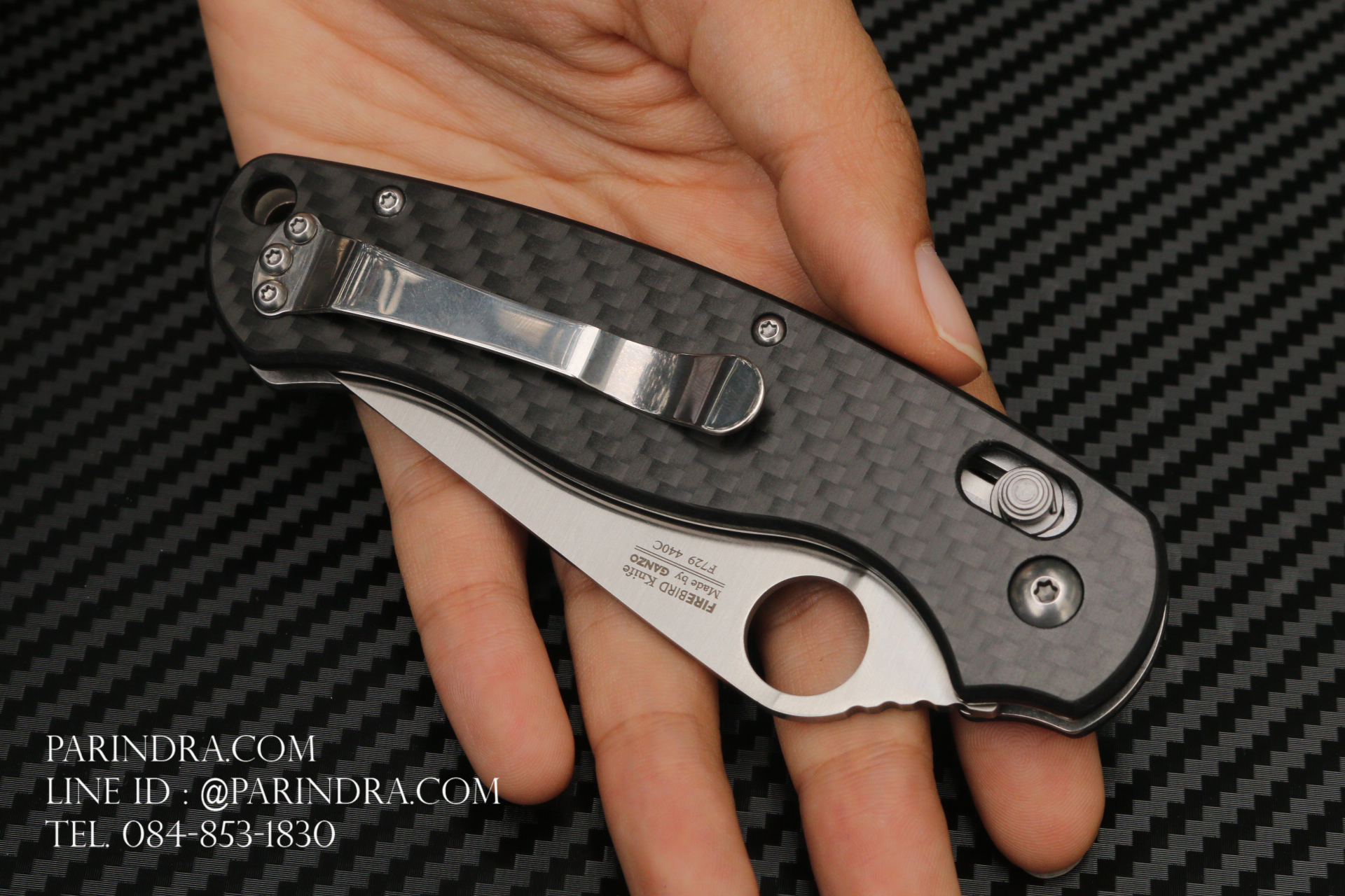 มีดพับ Ganzo รุ่น F729-CF ด้ามสีดำ ของแท้ 100%