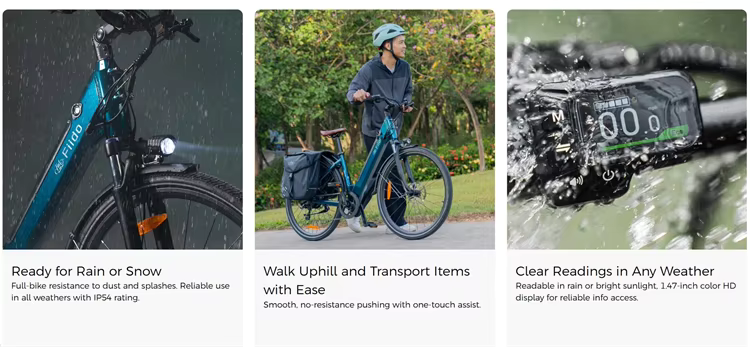 จักรยานไฟฟ้า FIIDO C11 Pro – มอเตอร์ 250W, แบตเตอรี่ 48V 10.4Ah, เซนเซอร์แรงบิด, เบรกไฮดรอลิก | จักรยานไฟฟ้าเมือง 27.5 นิ้ว
