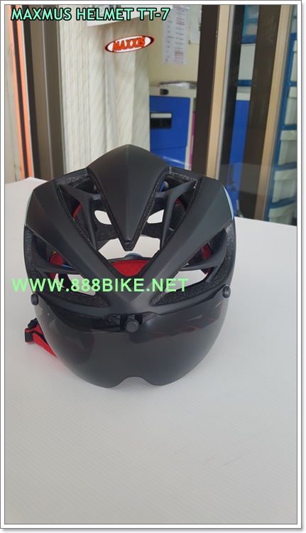 หมวกจักรยาน MAXMUS TT-7 แส่นติดหมวก (มีแว่น 2 ชิ้นเลนส์ดำ+ปรอท)