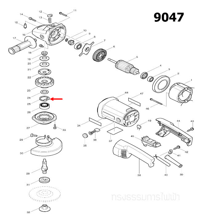 แหวนล็อค หินเจียร Makita-มากีต้า 9047 [#25] Pn.962157-4 (แท้) ##