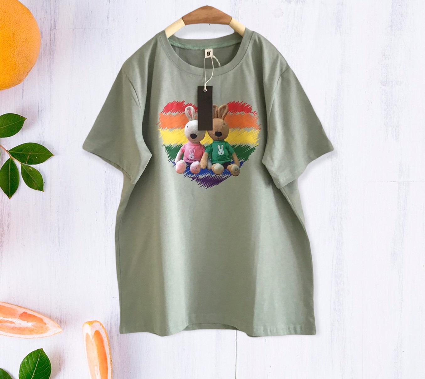 เสื้อยืดสกรีนลายหัวใจ~หมี 9am