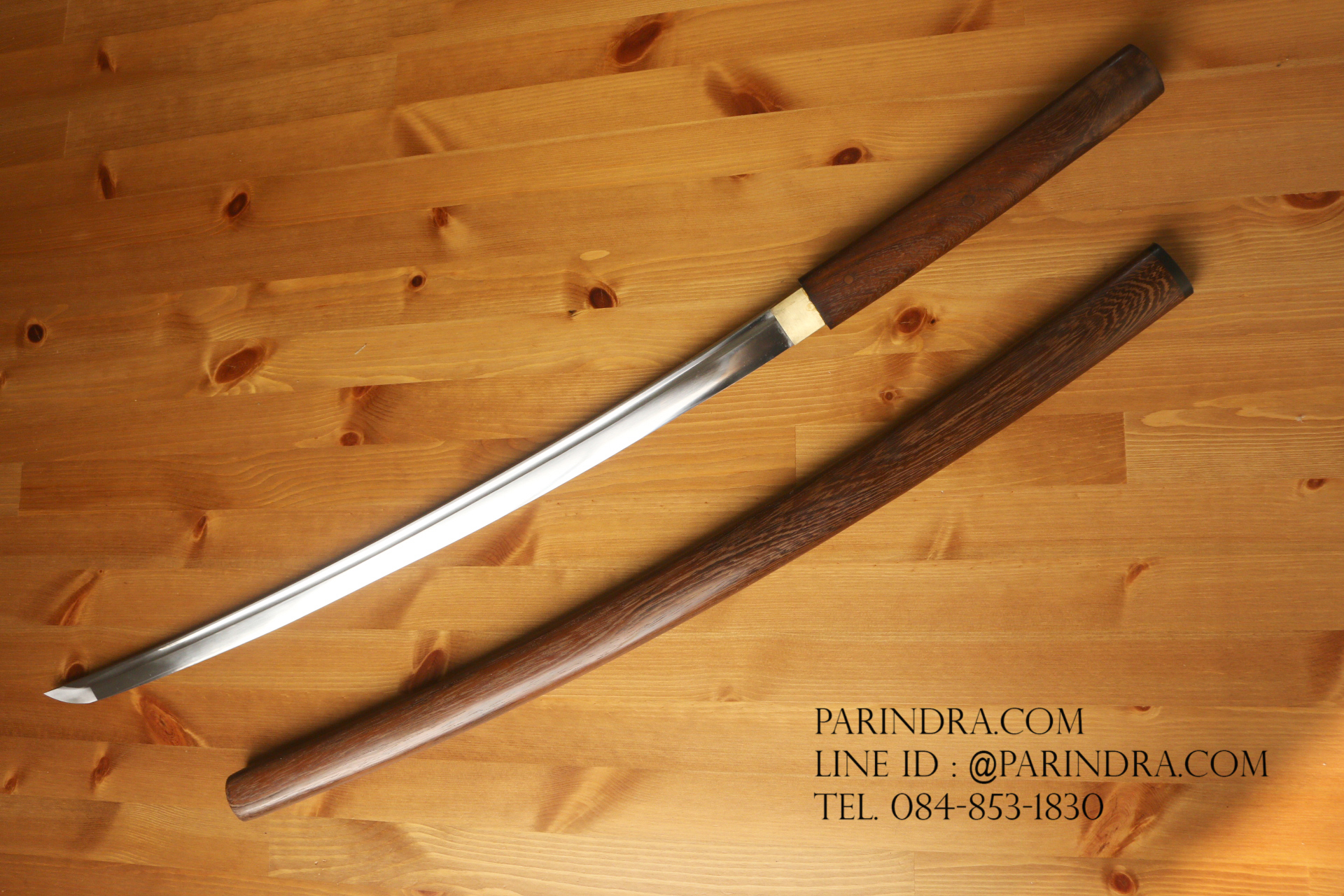 ขายดาบซามูไร คาตะนะ Katana ไว้ฝึกฟันดาบ แข็งแรงทนทาน ปลอกลายเนื้อไม้สีน้ำตาล