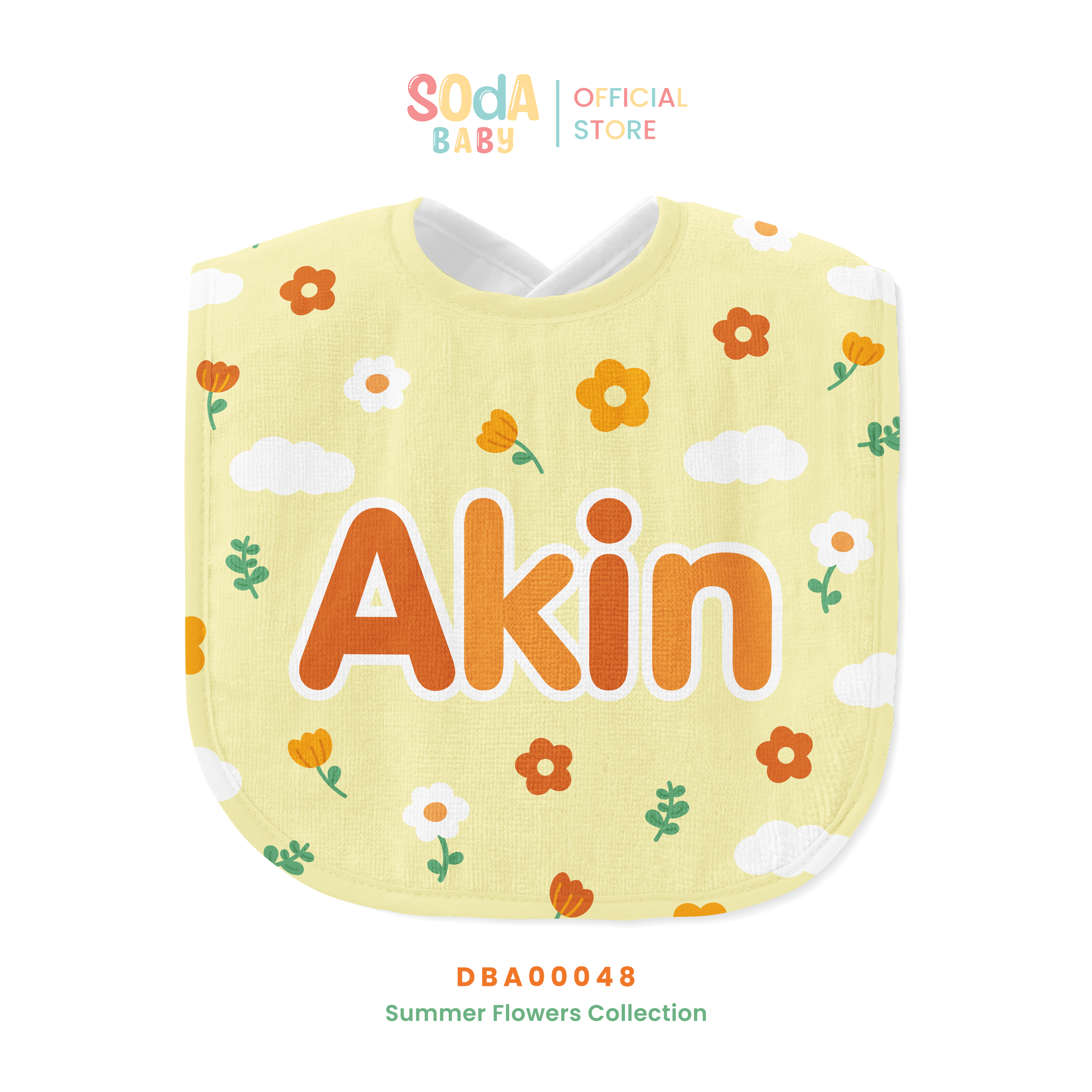 ผ้าซับน้ำลาย Baby Bib ลาย Flowers in the sky รหัส DBA00048 🌼🌸 #SummerFlowers #SOdAbaby