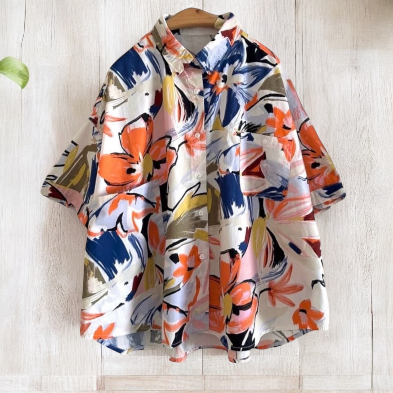 เสื้อผ้าฝ้ายลายดอกไม้แต่งกระเป๋า