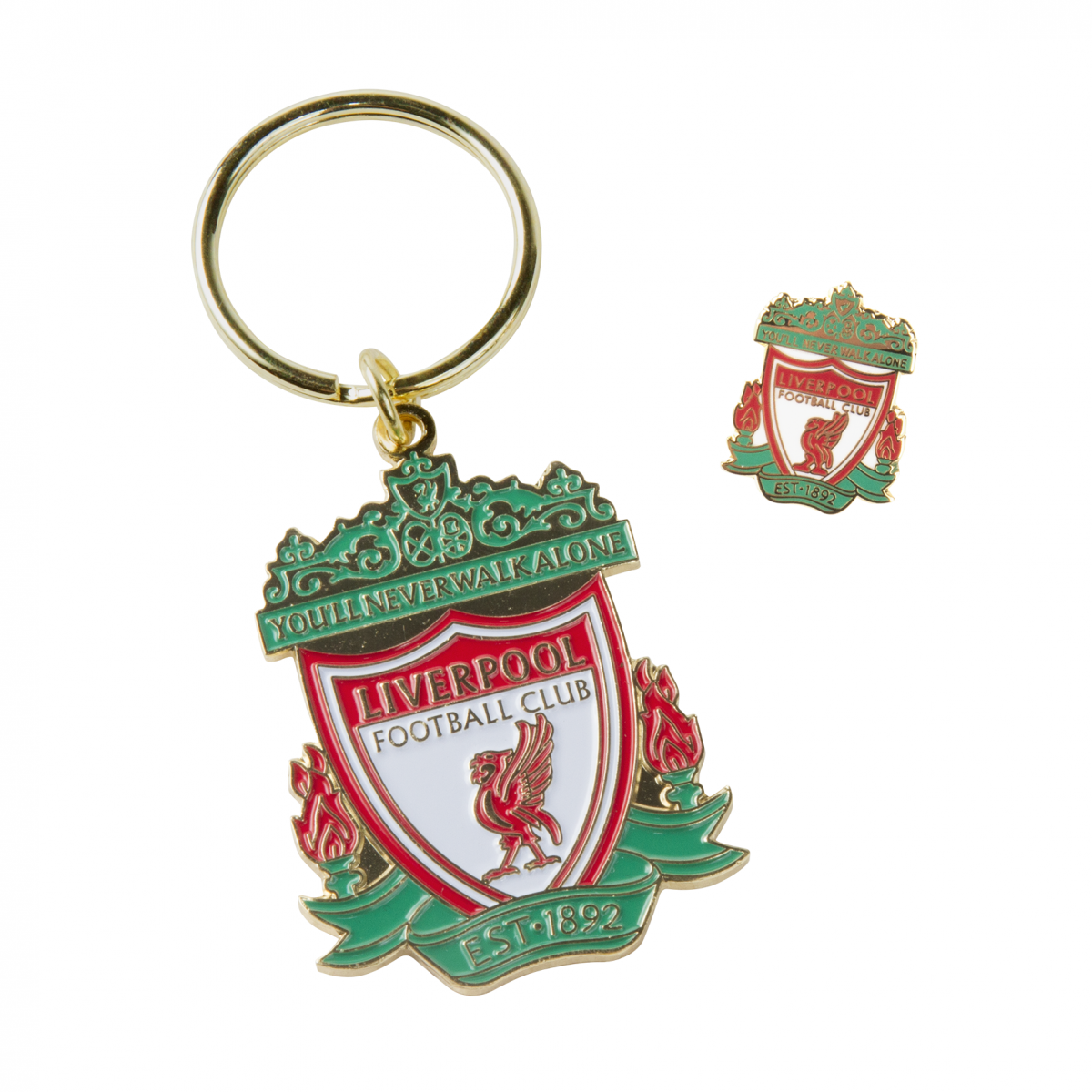 พวงกุญแจลิเวอร์พูลของแท้ Liverpool FC Crest Badge & Keyring Set