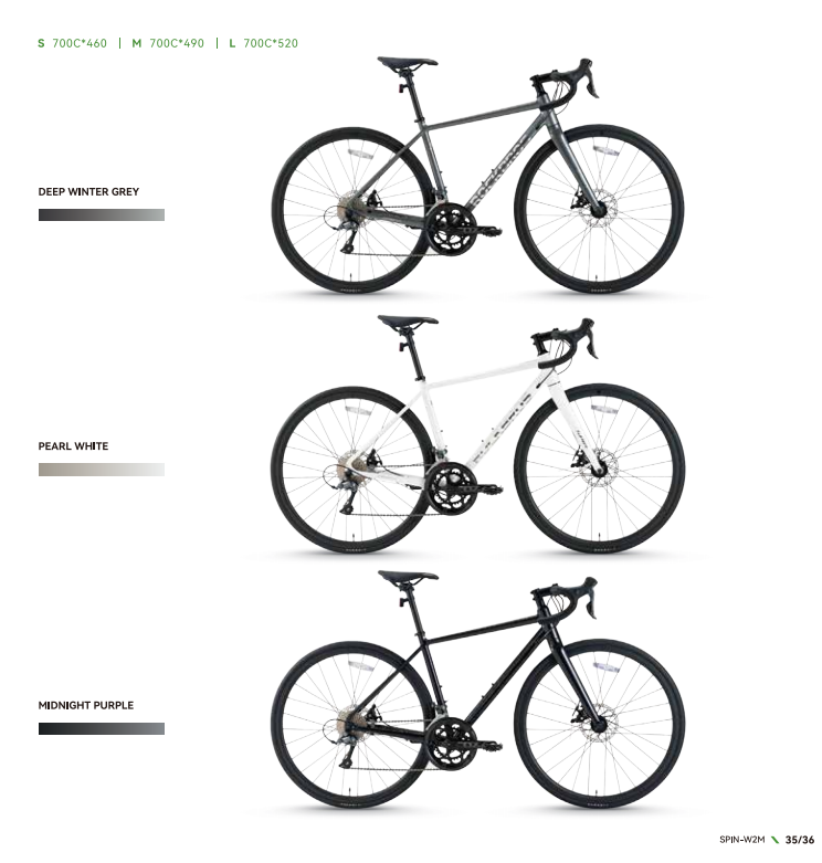 จักรยานเสือหมอบ ROCKBROS SPIN-W2M เฟรมอลูมิเนียม ชุดเกียร์ Shimano Claris R2000 (2x8 สปีด) ล้อ 700c
