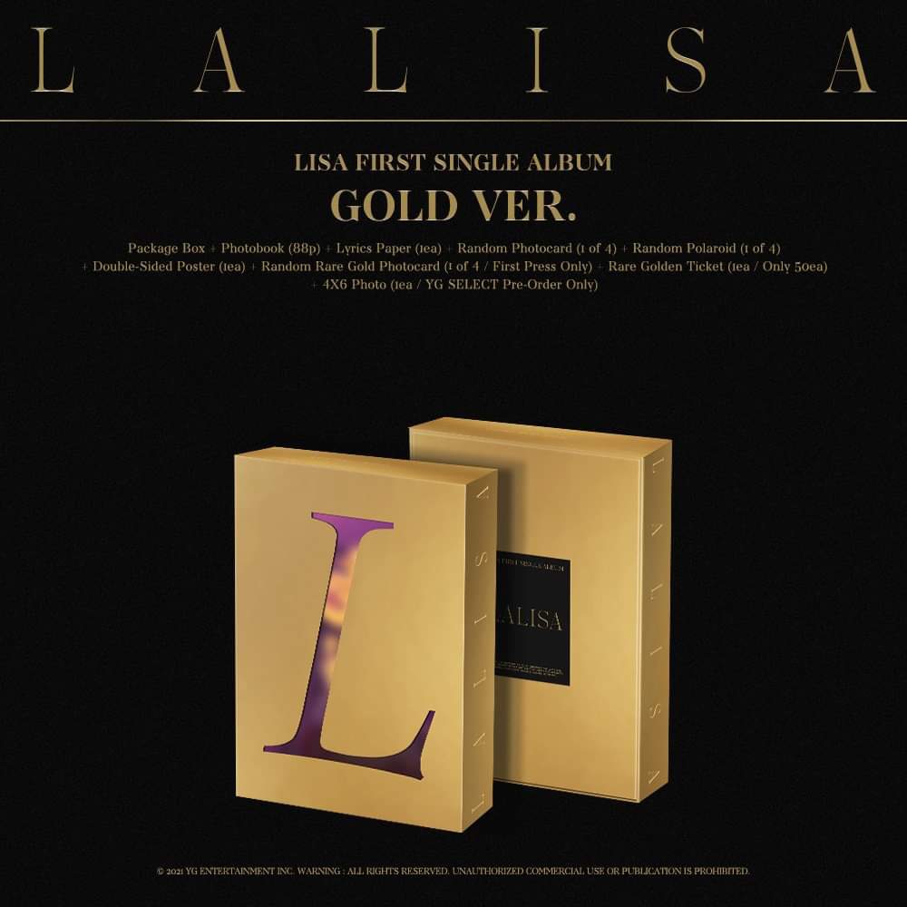 พร้อมส่ง อัลบั้ม #LISA - FIRST SINGLE ALBUM LALISA GOLD Ver.