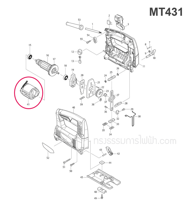 ฟิลคอยล์ เลื่อยจิ๊กซอว์ มาคเทค-Maktec, Makita MT431 [#41], M4301B Pn.633733-8 (แท้) ##