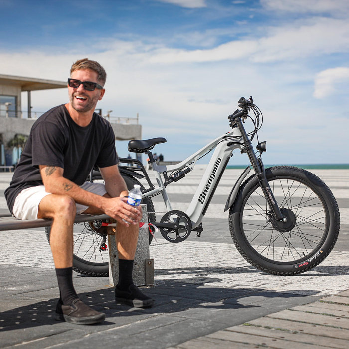 SanMilo S600 จักรยานไฟฟ้ามอเตอร์คู่ 2000W – แบตซัมซุง 48V 17.5Ah ยางหนา 26x3.0 ลุยหิมะ ชายหาด ภูเขา | เริ่มต้น 39,900 บาท