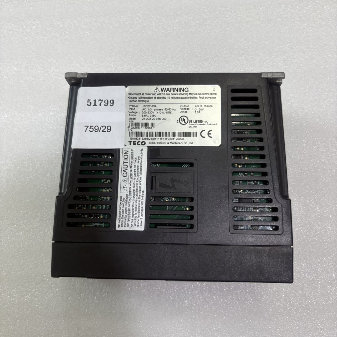JSDE2-15A SERVO DRIVE " TECO "
