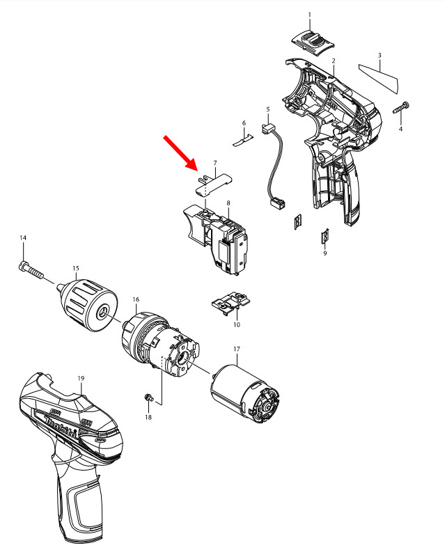 ตัวปรับซ้าย-ขวา สว่าน,ไขควงไร้สาย มากีต้า-Makita DF330D, DF330DW, HP330D Pn.450504-6 (แท้) ##