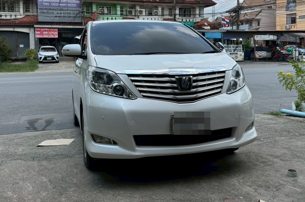 ผ้ายางปูพื้นรถยนต์ Toyota Alphard 20 ปี 2014 ปูกระดุมเล็ก PVC สีน้ำตาล