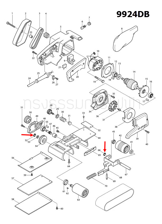 แหวนล็อค Maktec, Makita MT560, MT583, MT811, MT813, MT817, MT910 , MT940, MT941, MT958, 4100NB, M8103 (ใช้ได้กับหลายรุ่น) (ห่อ=10ตัว #12)