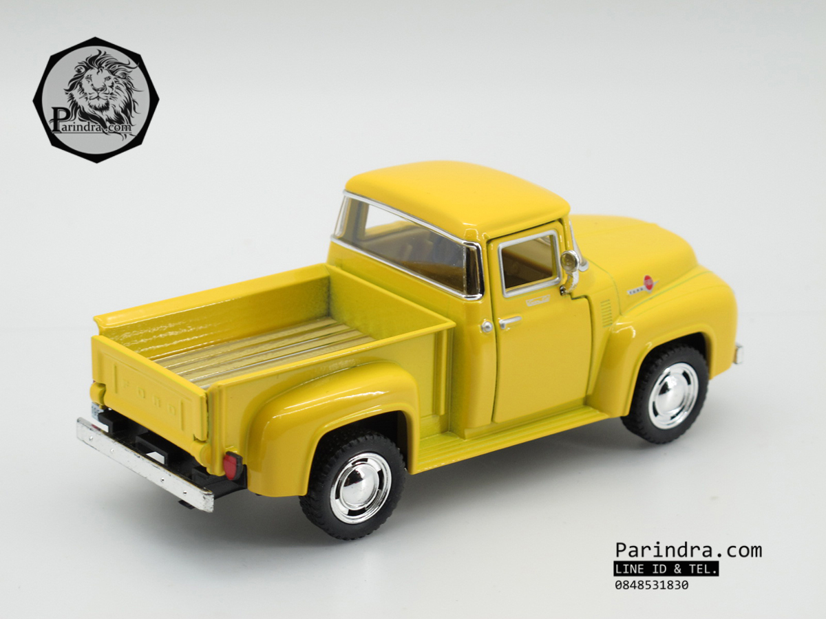 โมเดลรถเหล็กรถจำลอง Ford 1956 F-100 Pickup KT5385 อัตตราส่วน 1:38 สีเหลืองอ่อน