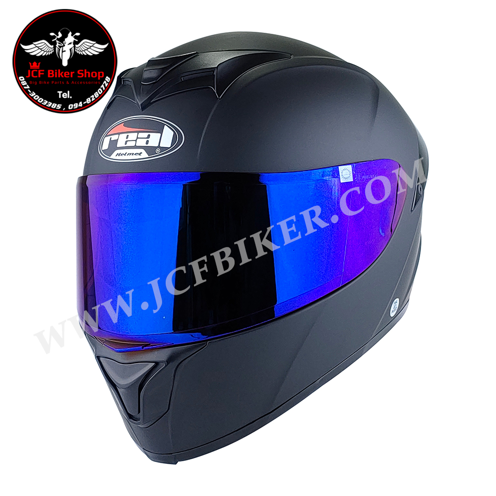 หมวกกันน็อคเต็มใบ หมวกันน็อค Real Helmets Thunder ดำด้าน