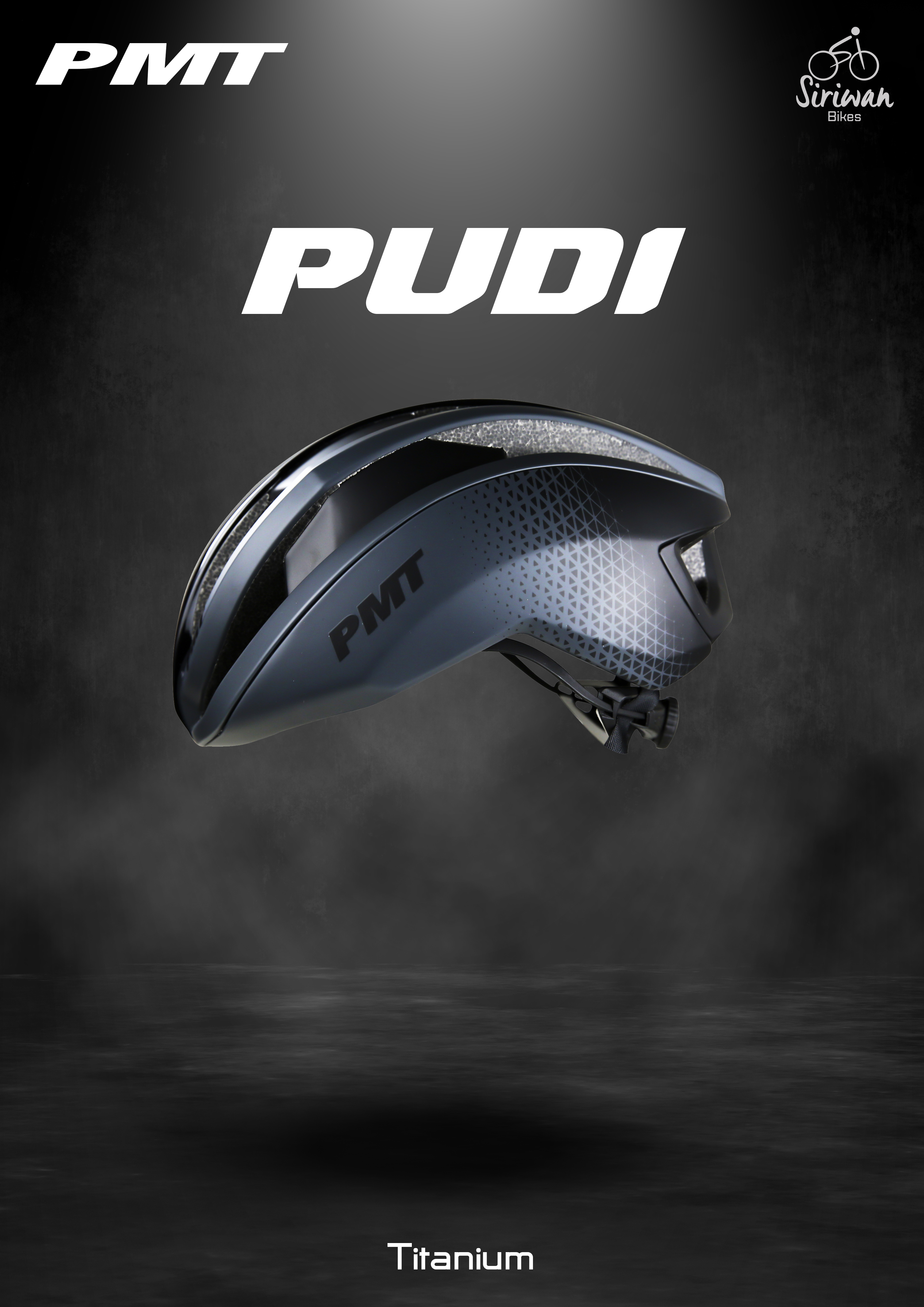 หมวกปั่นจักรยาน PMT รุ่น PUDI หมวกกันน็อคน้ำหนักเบา ระบายอากาศได้ดี M : 54-58cm L : 58-61cm