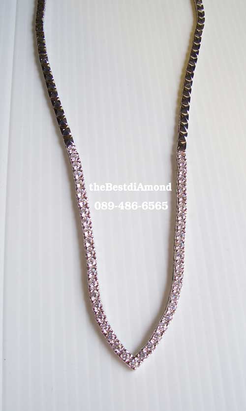 หมด===BN015RDสร้อยเพชร ปีกนก เพชรครึ่งเส้น แบบเก๋ไก๋ Modern Intrend สุดๆแบบทันสมัย อยู่ได้นานไม่มี out ใส่แล้วดูดี เพชรแวววาวสวยค่ะ ใส่ออกงานได้สบาย