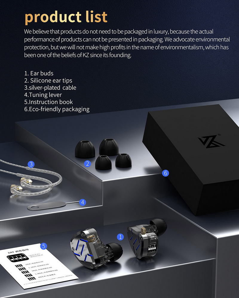 KZ ZAT หูฟัง 9 ไดรเวอร์ 8BA+1DD ปรับฟิลเตอร์เสียงได้ ประกันศูนย์ไทย