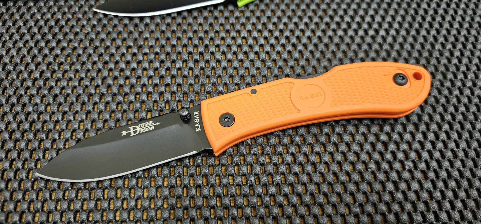 Ka-Bar Dozier Orange Folding Hunter Folding Knife (3" Black Plain) 4062BO