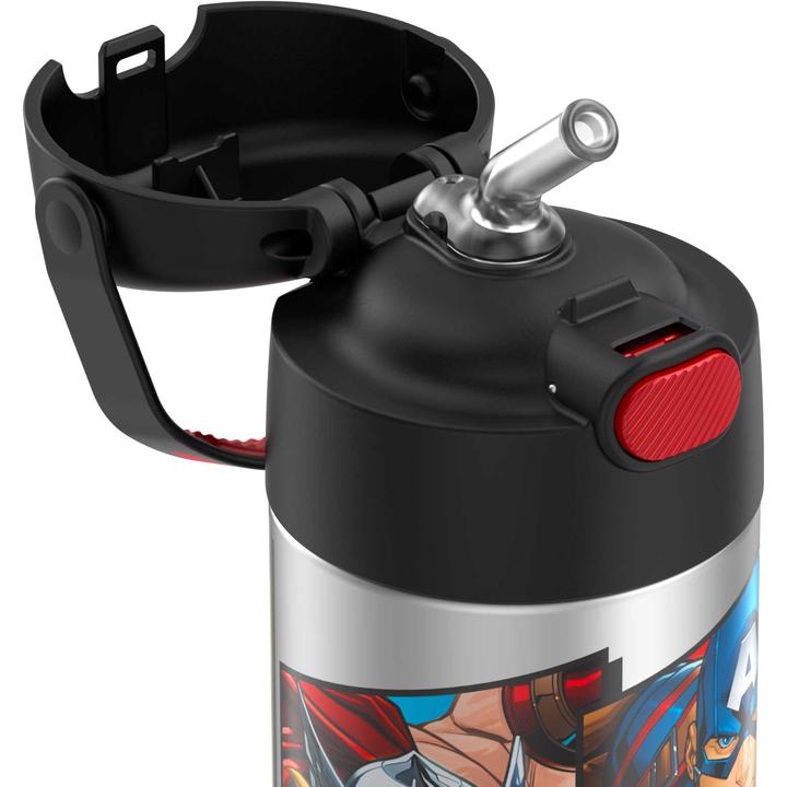 กระติกน้ำเก็บความเย็น มีหูหิ้ว Avengers Thermos Vacuum Insulated Stainless Steel 12 Ounce Funtainer with Straw